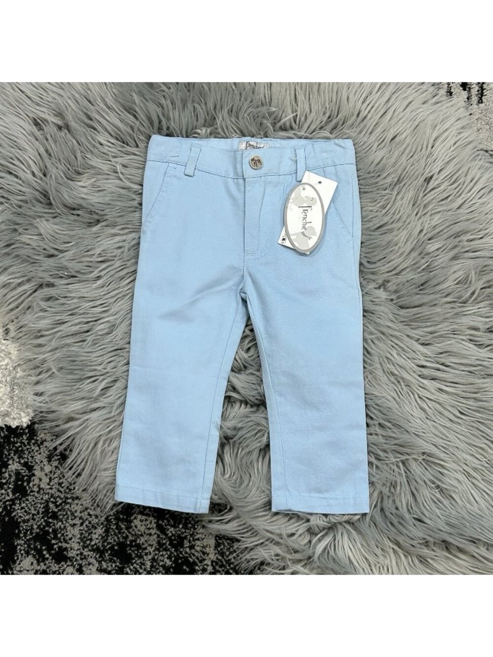 Frenchie Mini Couture Sky Blue Chino Pant Size 12 Month a